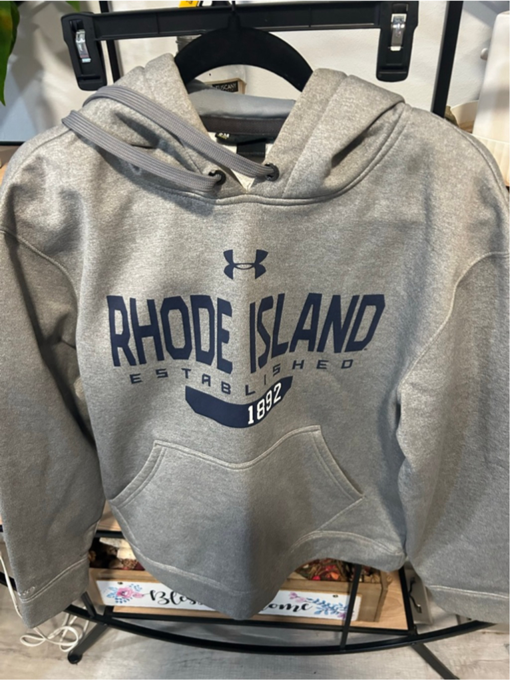 Women's Under Armour Gray Rhode Island Hoodie Standard S